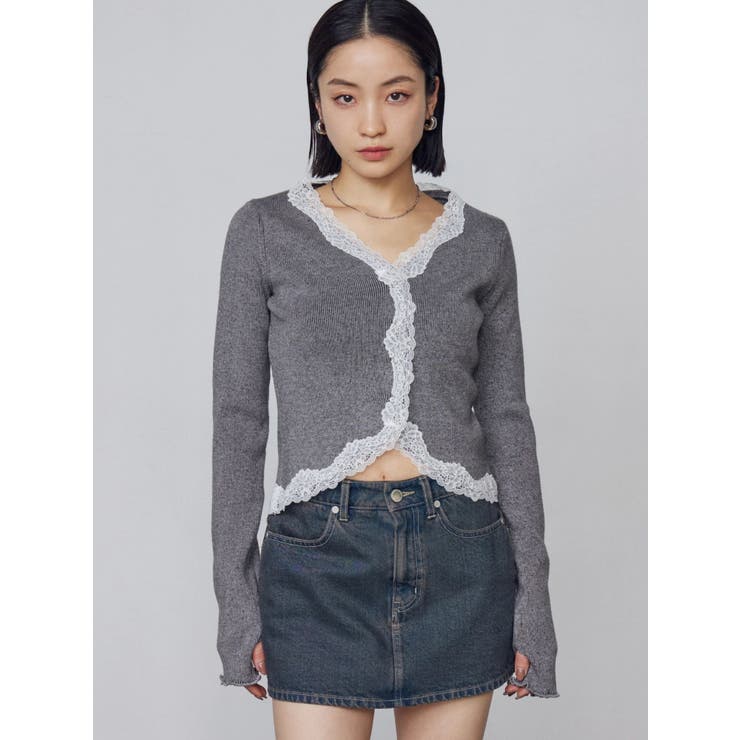 レースエッジフィットリブトップ | EMODA | 詳細画像18 