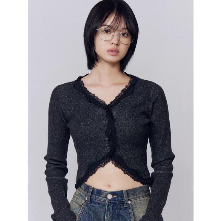 レースエッジフィットリブトップ | EMODA | 詳細画像21 