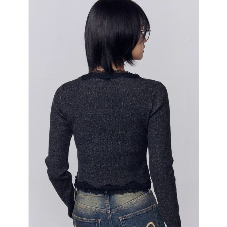 レースエッジフィットリブトップ | EMODA | 詳細画像22 