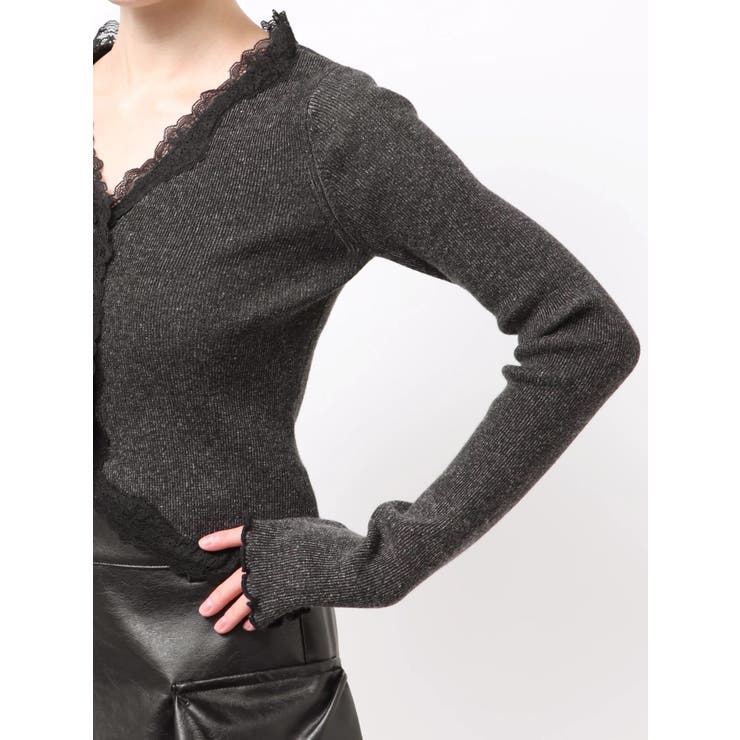 レースエッジフィットリブトップ | EMODA | 詳細画像30 