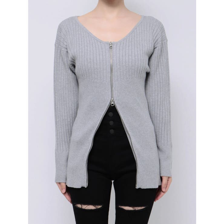 グレー | レースエッジフィットリブトップ | EMODA