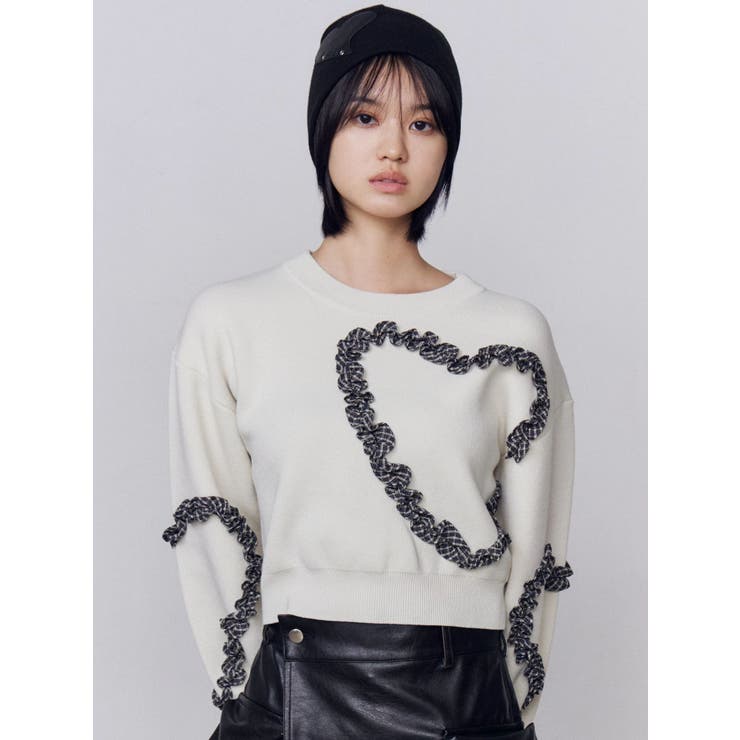アイボリー | ギャザーハートニット | EMODA
