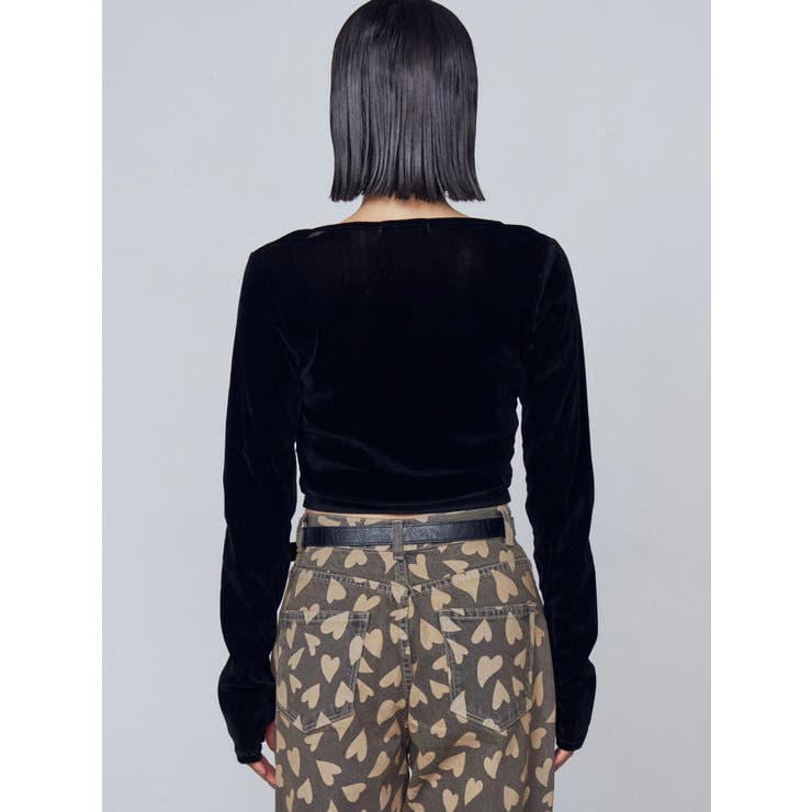 シアーベロアプレートクロップトップ | EMODA | 詳細画像4 