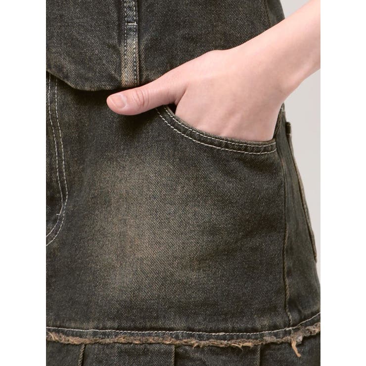 プリーツヘムレイヤードデニムワンピース | EMODA | 詳細画像22 