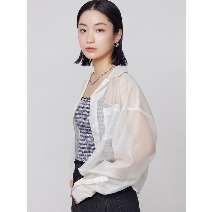 エアリーショートシャツ | EMODA | 詳細画像9 