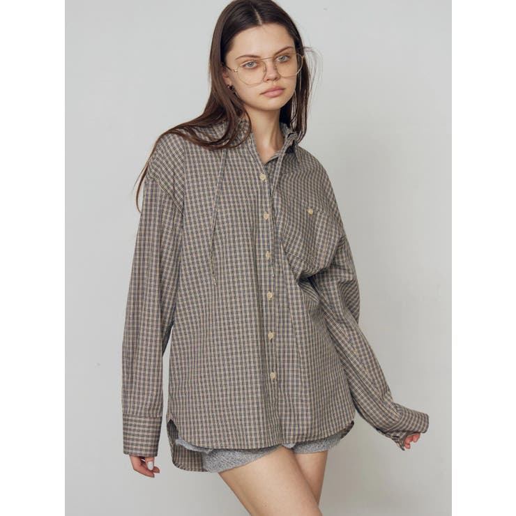 ベージュ | ワイドボディフーディシャツ | EMODA