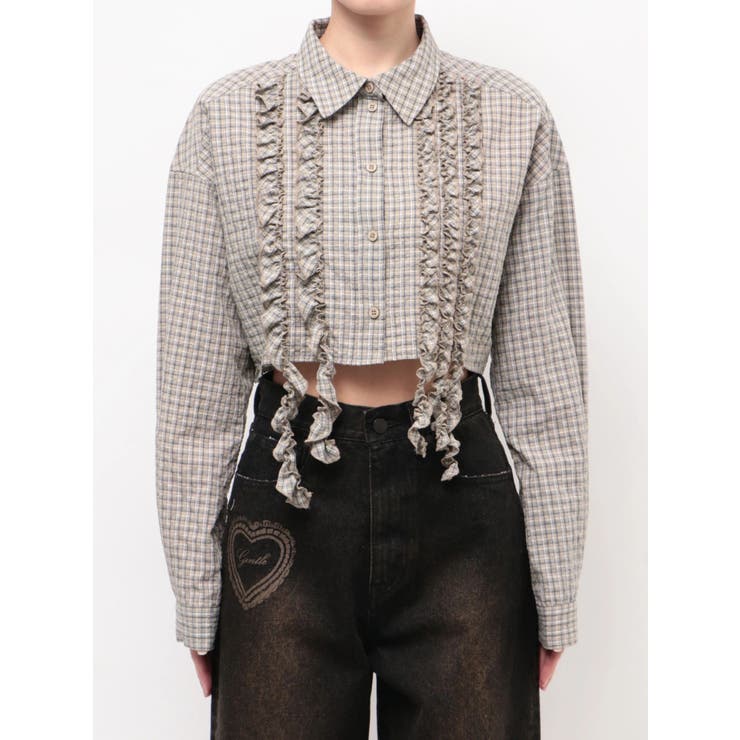 テープフリルワイドショートシャツ | EMODA | 詳細画像13 