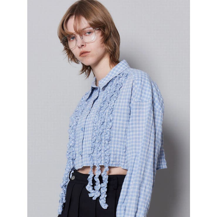 テープフリルワイドショートシャツ | EMODA | 詳細画像4 