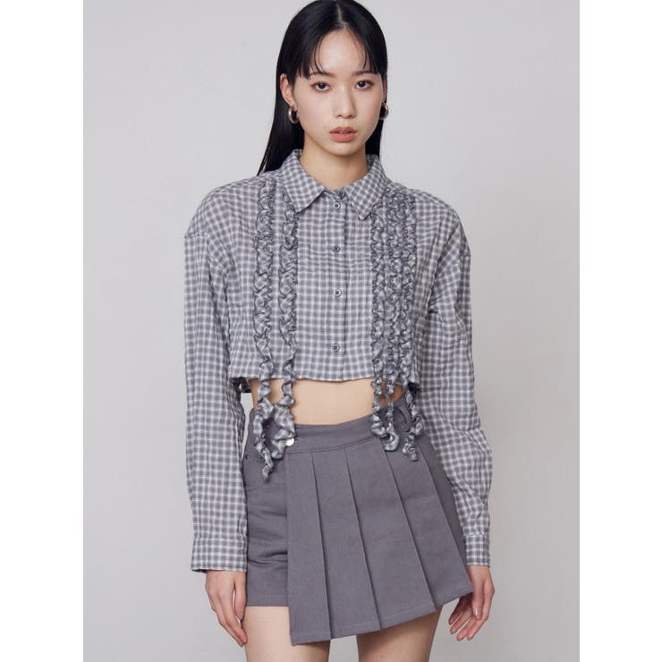 テープフリルワイドショートシャツ | EMODA | 詳細画像9 