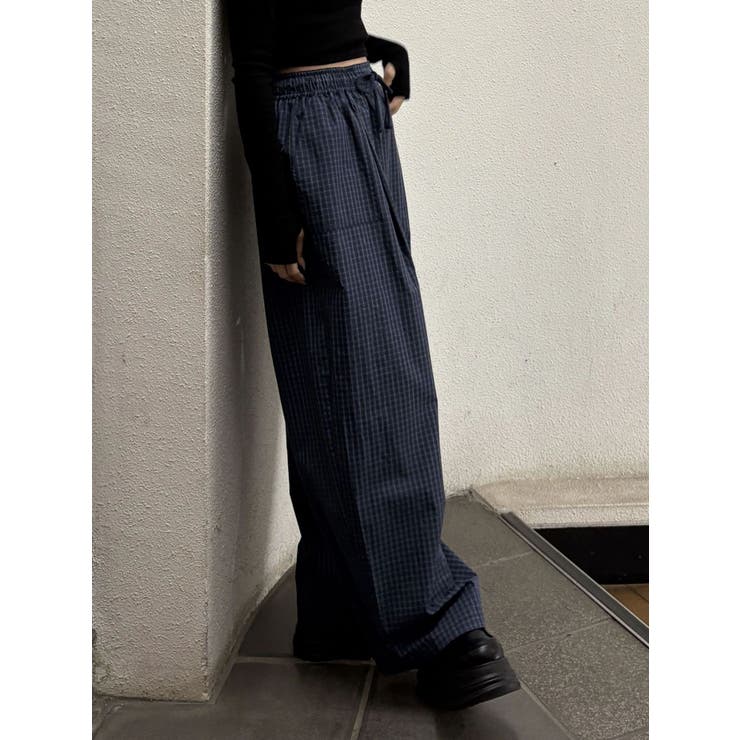 ネイビー | ワイドルーズパンツ | EMODA