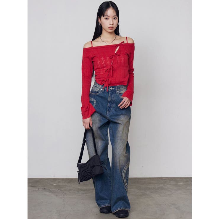 レースグラフィックルーズデニム | EMODA | 詳細画像11 