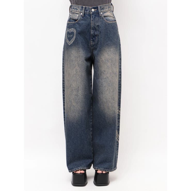 レースグラフィックルーズデニム | EMODA | 詳細画像12 