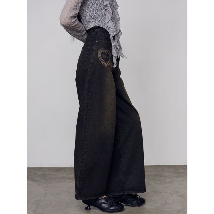 レースグラフィックルーズデニム | EMODA | 詳細画像3 