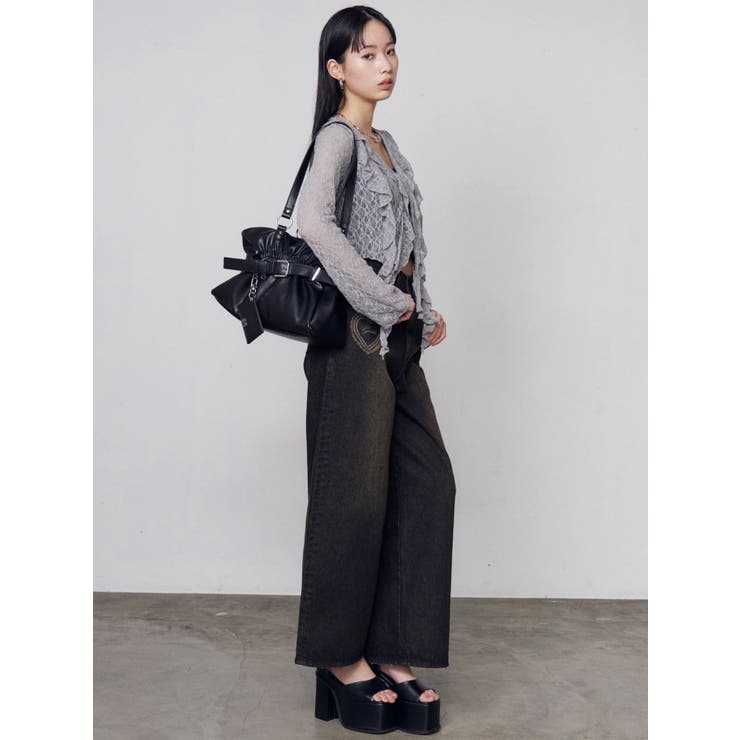 レースグラフィックルーズデニム | EMODA | 詳細画像6 