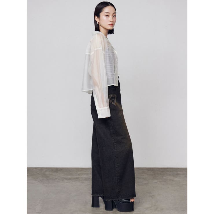 レースグラフィックルーズデニム | EMODA | 詳細画像8 