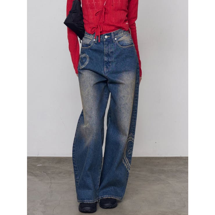 レースグラフィックルーズデニム | EMODA | 詳細画像9 