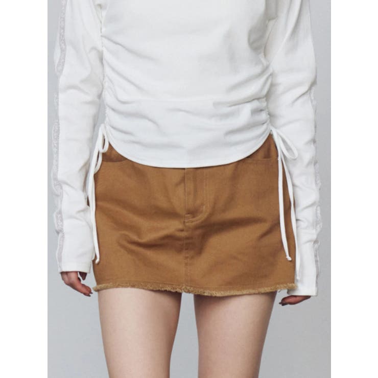 ブラウン | ボックスミニスカート | EMODA