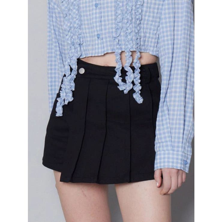 ブラック | プリーツラップショートパンツ | EMODA