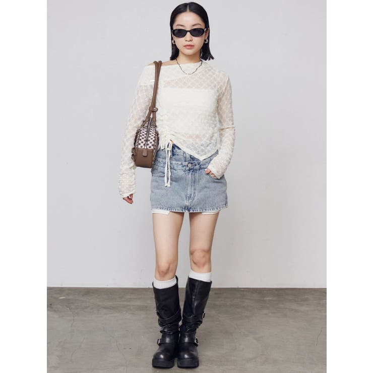 ベルトレイヤードボクシースカート | EMODA | 詳細画像20 