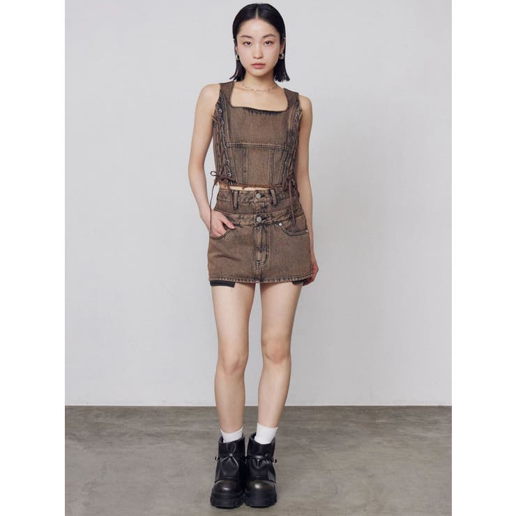 ベルトレイヤードボクシースカート | EMODA | 詳細画像24 