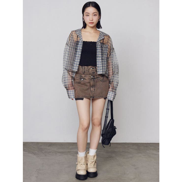 ベルトレイヤードボクシースカート | EMODA | 詳細画像26 