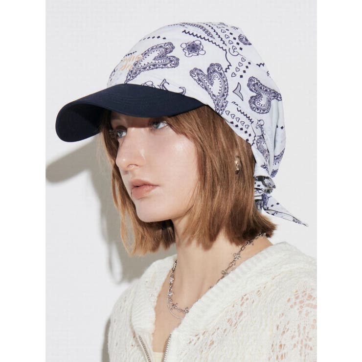 ホワイト | 2トーンスカーフキャップ | EMODA