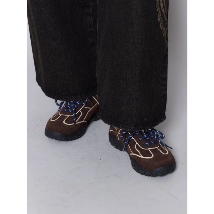 ブラウン | ダブルレースアップロースニーカー | EMODA