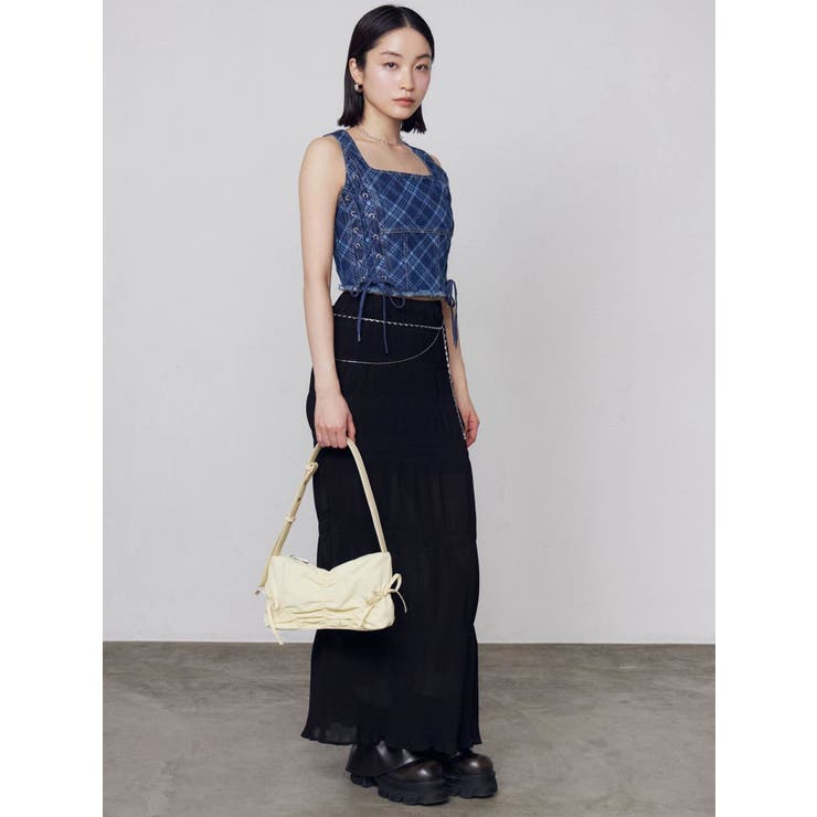 ギャザーリボンナイロンバッグ | EMODA | 詳細画像7 