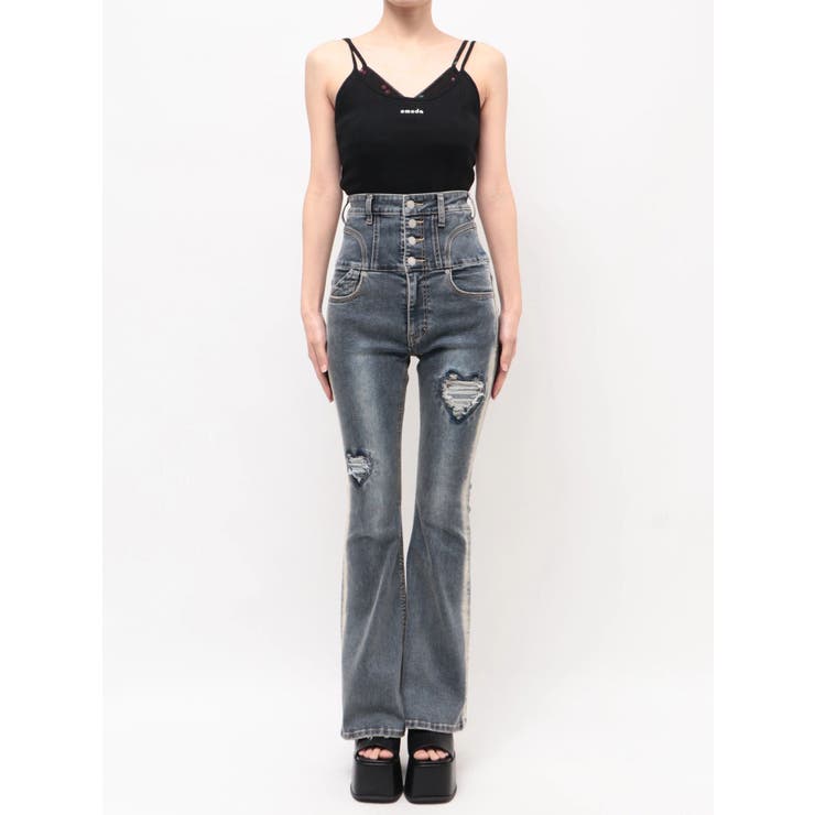 ハートダメージハイウエストフレアパギンス | EMODA | 詳細画像22 