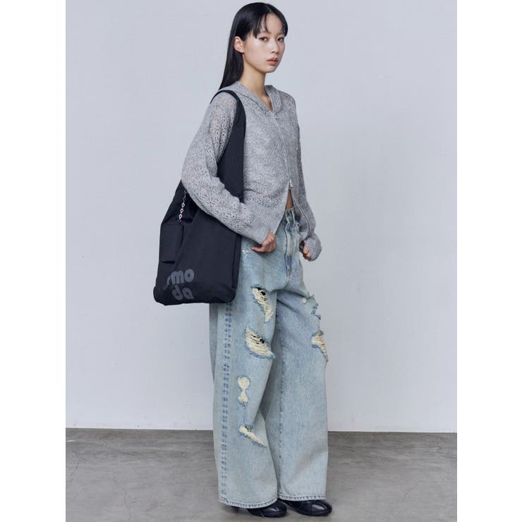 バルキーワイドハイウエストクラッシュジーンズ | EMODA | 詳細画像20 