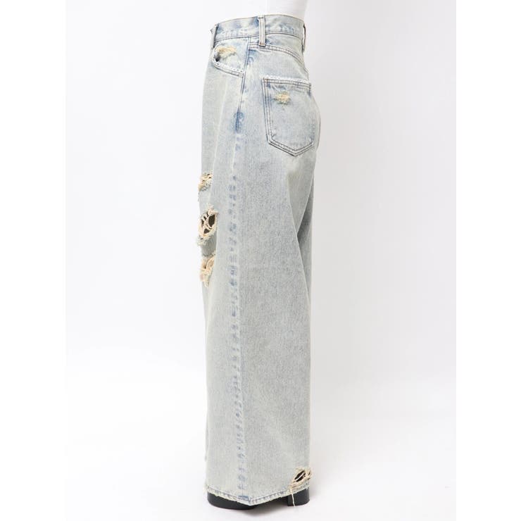 バルキーワイドハイウエストクラッシュジーンズ | EMODA | 詳細画像23 