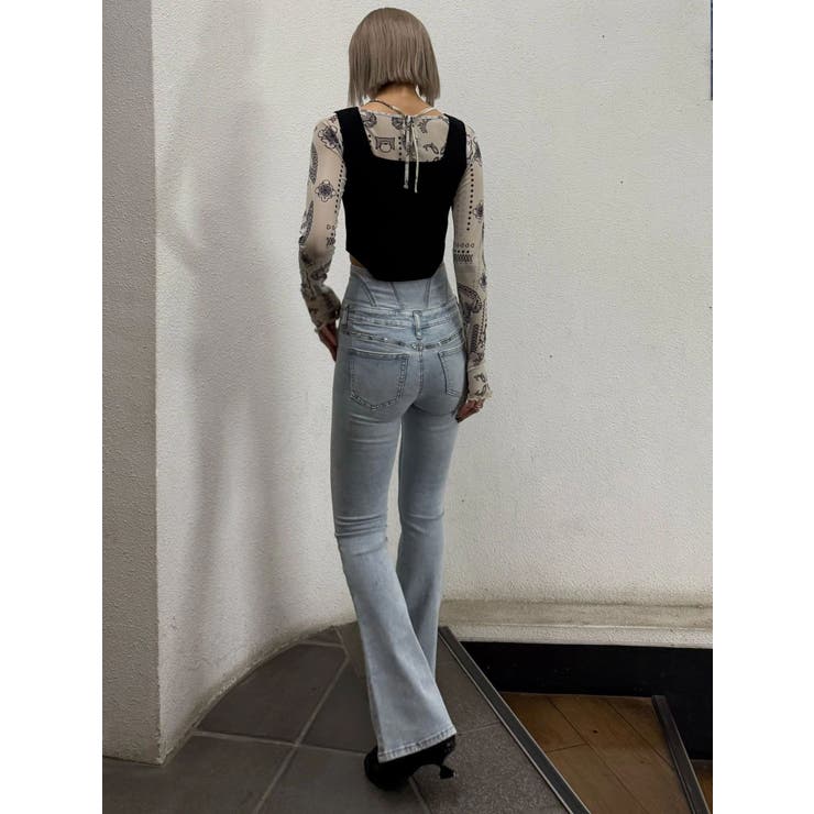 ドットラインハイウエストフレアパギンス | EMODA | 詳細画像11 