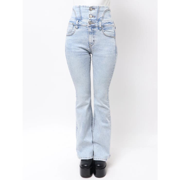 ドットラインハイウエストフレアパギンス | EMODA | 詳細画像12 