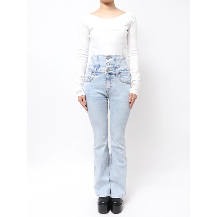 ドットラインハイウエストフレアパギンス | EMODA | 詳細画像20 