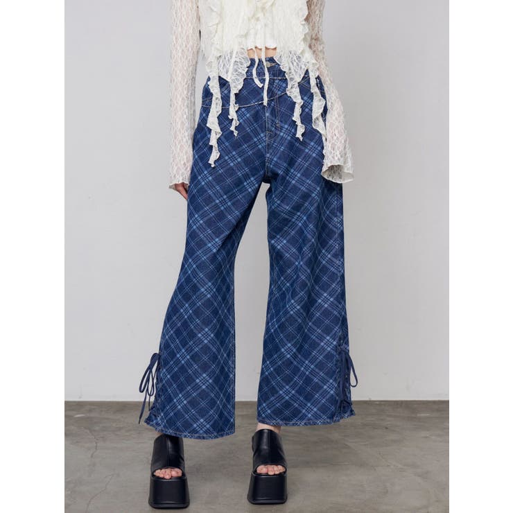 インディゴ | ヘムレースアップルーズデニム | EMODA