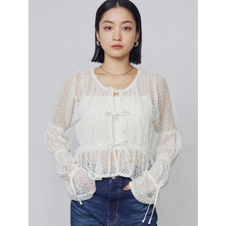 2WAYギャザーリボンニット | EMODA | 詳細画像9 