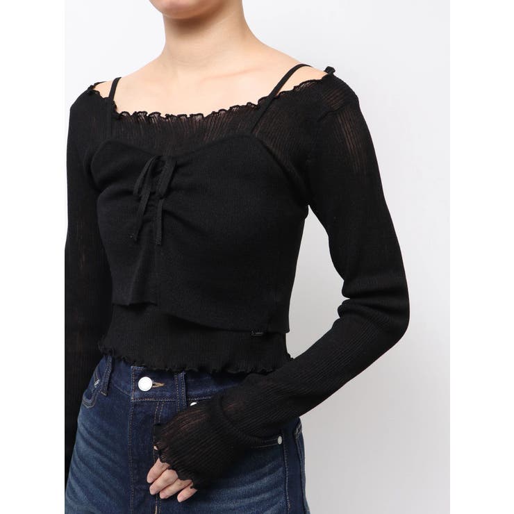 2ピースシアーギャザーニット | EMODA | 詳細画像7 