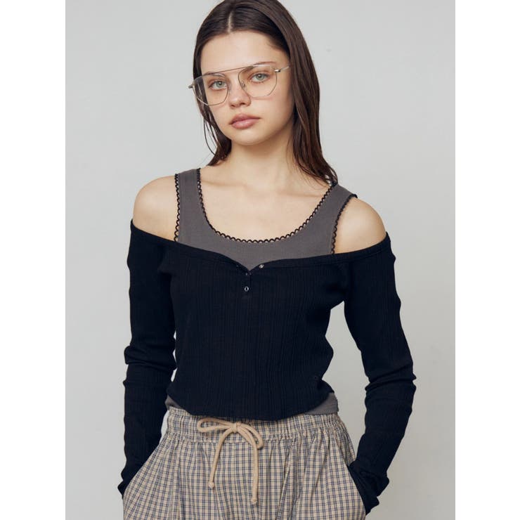 ブラック | タンクレイヤードスキントップス | EMODA