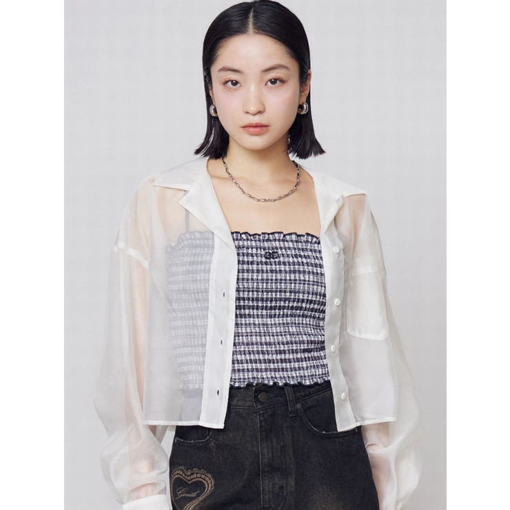 シャーリングクロップキャミソール | EMODA | 詳細画像3 