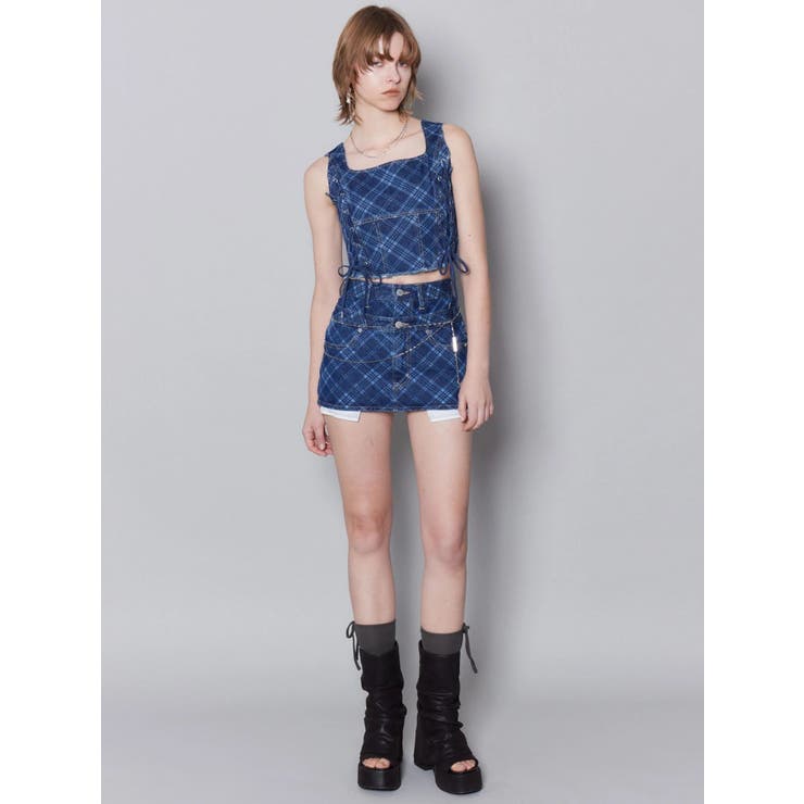 サイドレースアップデニムビスチェ | EMODA | 詳細画像7 