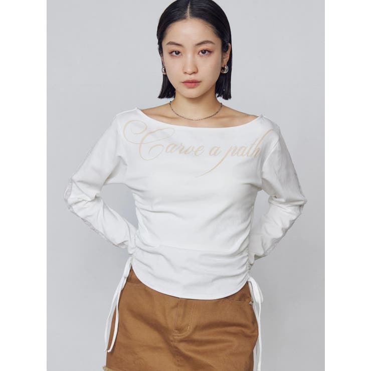 ワイドネックサイドストリングトップス | EMODA | 詳細画像10 