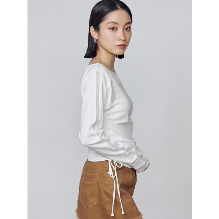 ワイドネックサイドストリングトップス | EMODA | 詳細画像11 