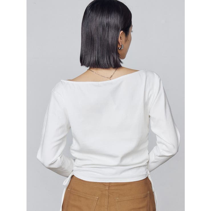 ワイドネックサイドストリングトップス | EMODA | 詳細画像12 