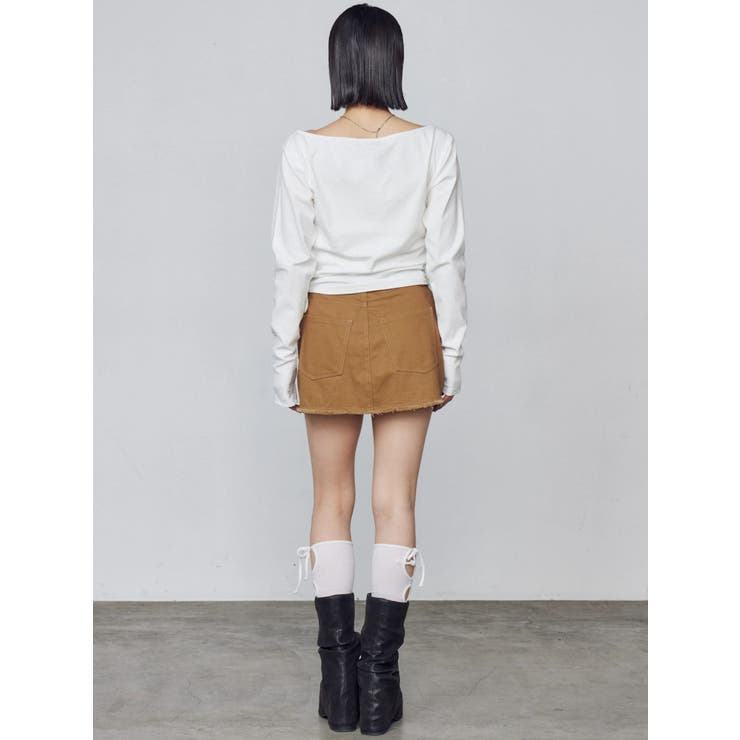 ワイドネックサイドストリングトップス | EMODA | 詳細画像14 