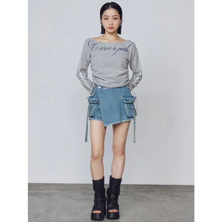 ワイドネックサイドストリングトップス | EMODA | 詳細画像19 