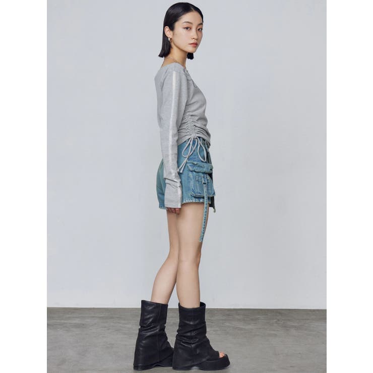 ワイドネックサイドストリングトップス | EMODA | 詳細画像20 