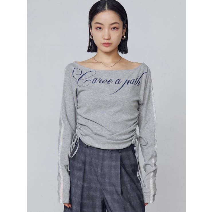 ワイドネックサイドストリングトップス | EMODA | 詳細画像23 