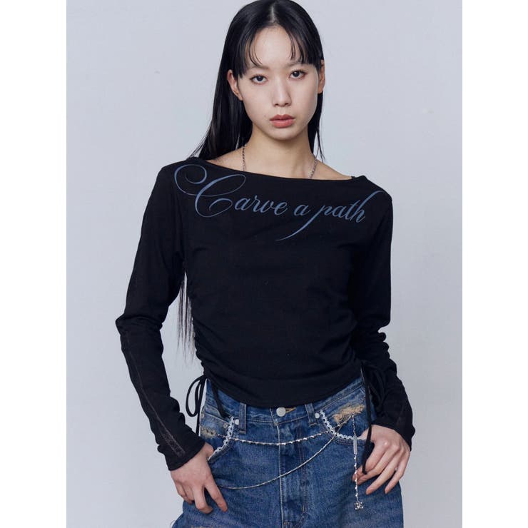 ワイドネックサイドストリングトップス | EMODA | 詳細画像28 