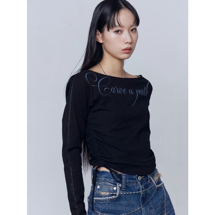 ワイドネックサイドストリングトップス | EMODA | 詳細画像29 