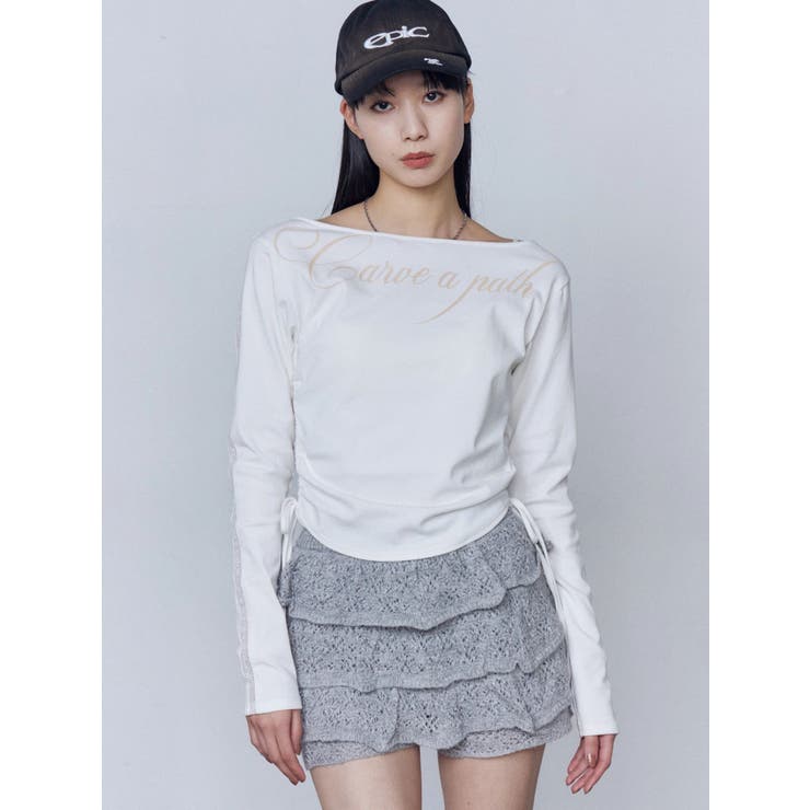 ワイドネックサイドストリングトップス | EMODA | 詳細画像31 